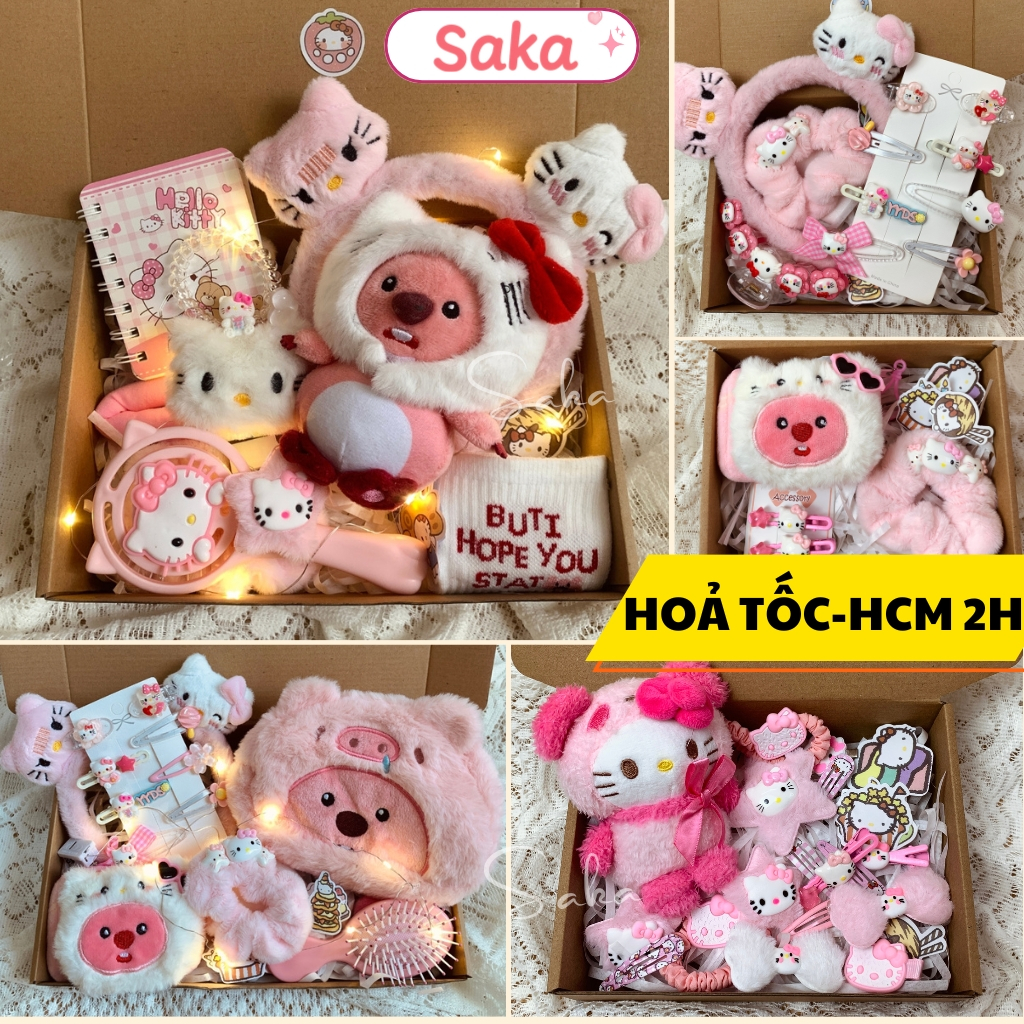 Hello Kitty Gift Set - Super Cute Pink Birthday Gift for Girlfriend/Best Friend/Anniversary Gift - Saka Home K01