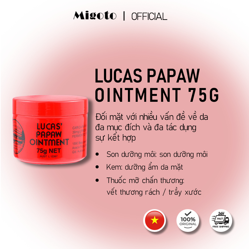 Lucas' Papaw Multi-Purpose Cream 75g - Deep moisturizing, wound healing, wound recovery support,