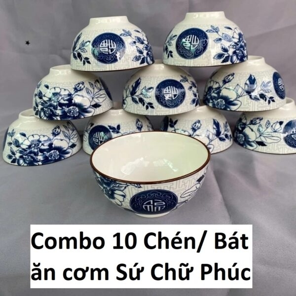 Combo of 5 Porcelain Cups/Rice Bowls with Blessed Letters and White with Black Border. LMS