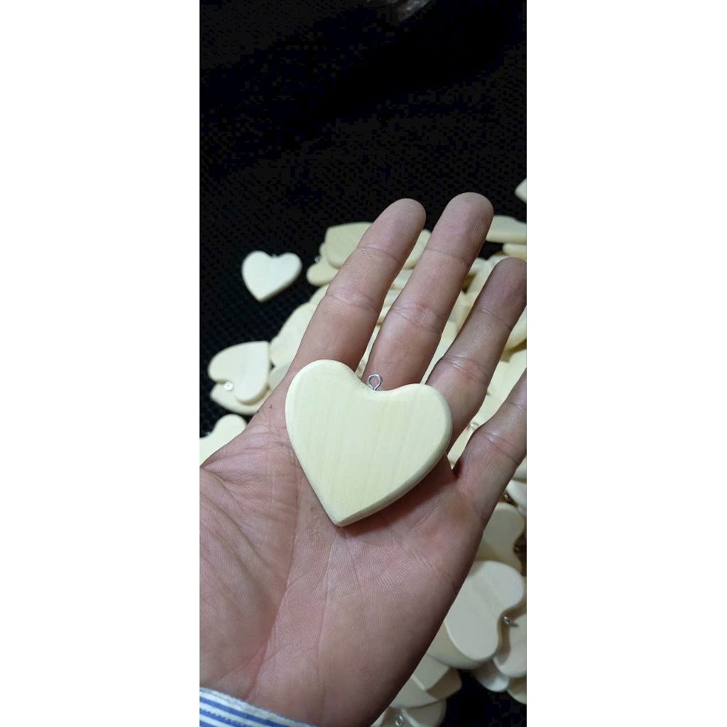 Laser Engraved Heart Wooden Keychain Embryo