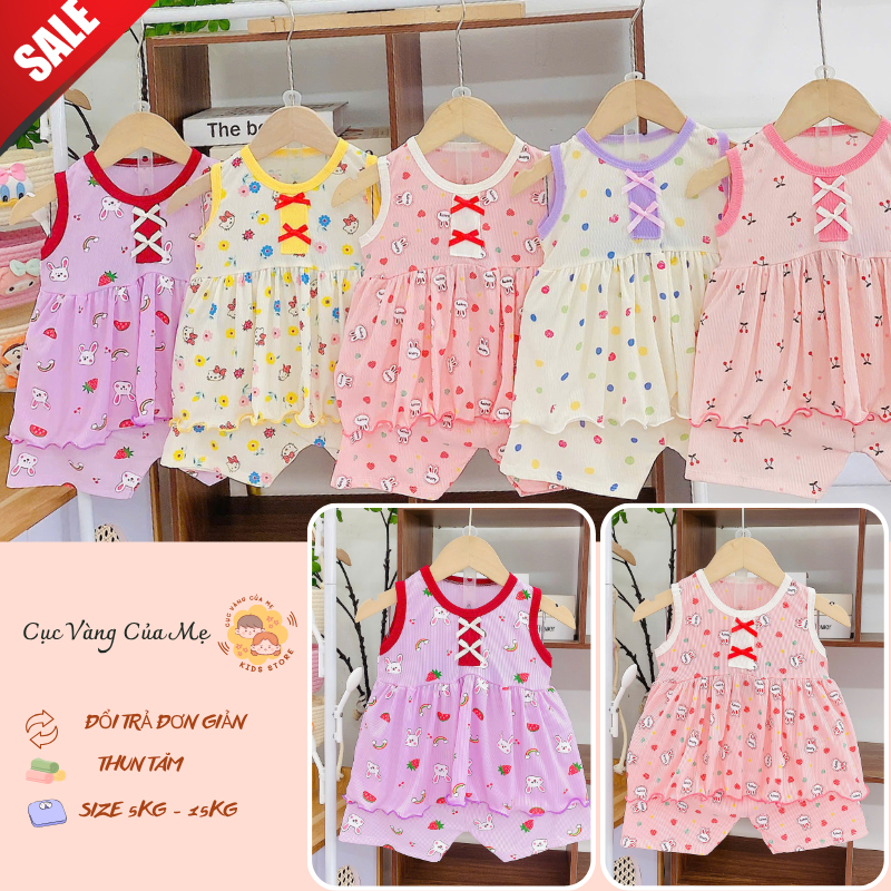 [115] Baby Girl Outfits, Baby Doll Elastic Set for Girls to Go to School and At Home, Cool Material, Good Elasticity, Sizes From 5Kg to 15kg Baby Girl Clothes Newborn Set Baby Girl Outfit Set