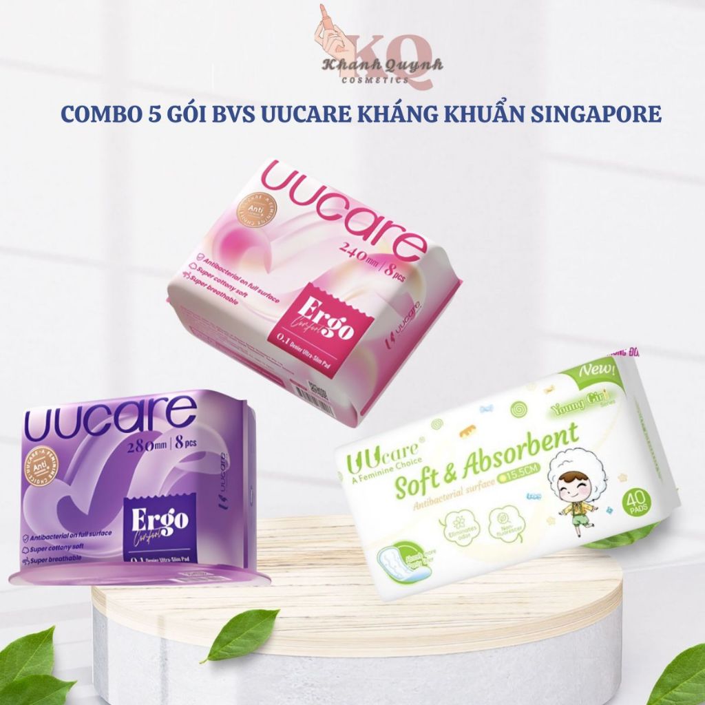 Combo of 5 packs of Singapore UUcare Antibacterial Sanitary Napkins