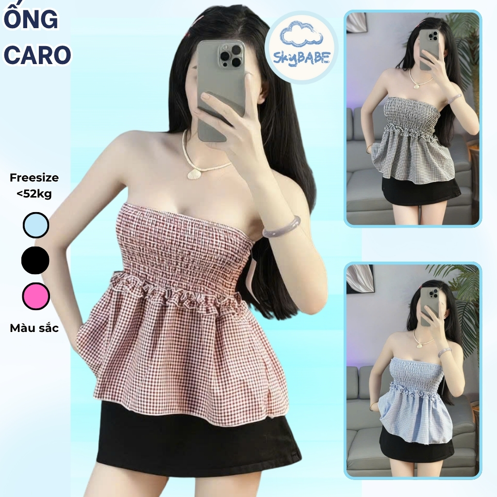 Carro Pleated Chest Tube Top, Babydoll Princess Form Strapless Top - SkyBabe.