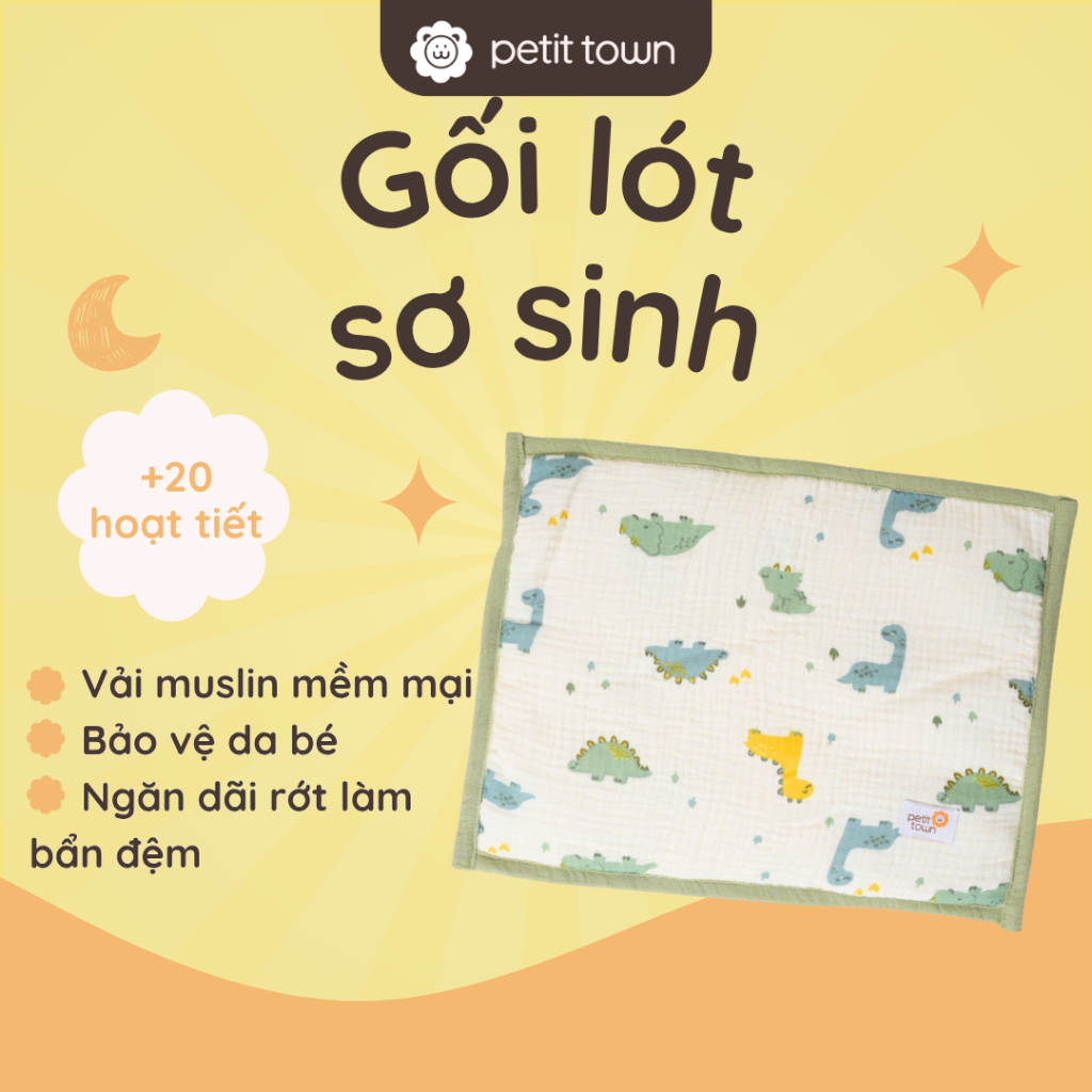 Petit Town muslin newborn baby head pillow