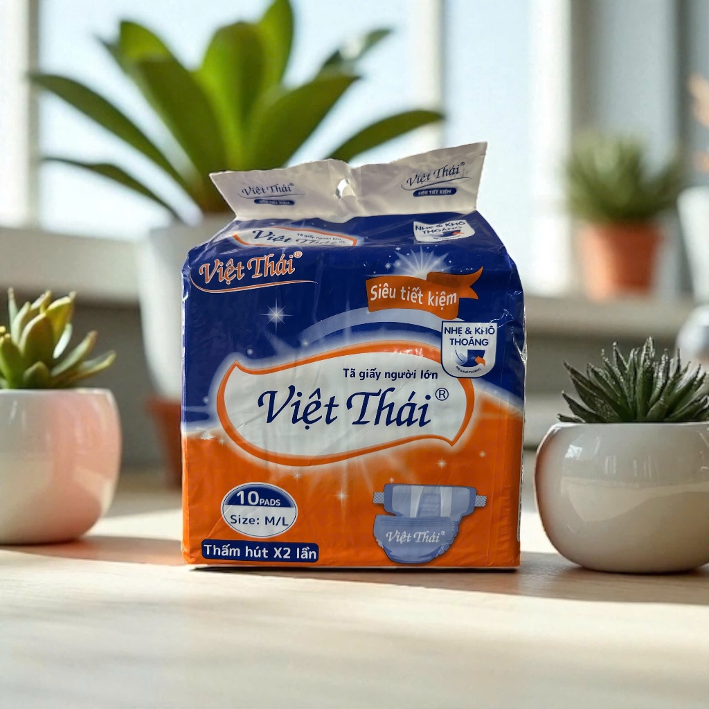 Viet Thai adult diapers - Super absorbent diapers (Bag of 10 pieces)