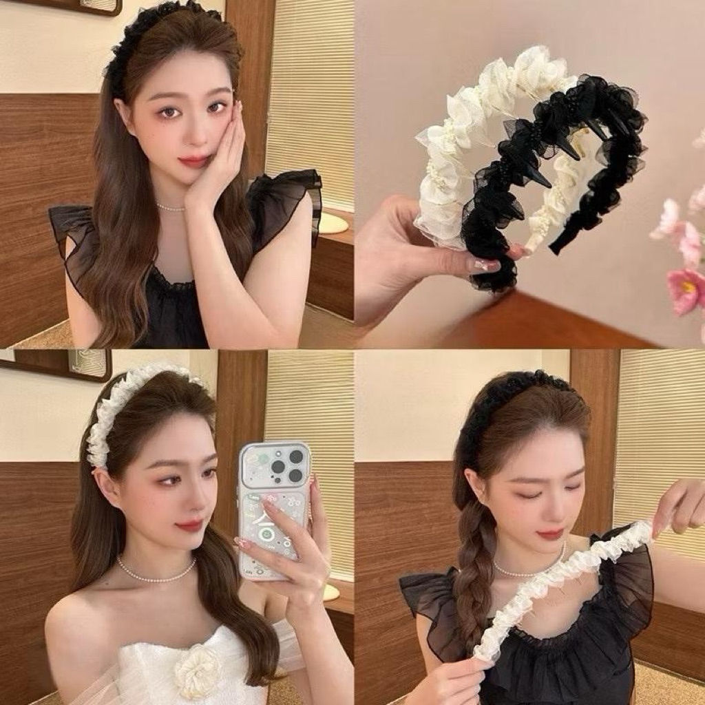 Korean Style Anti-Slip Pleated Chiffon Headband