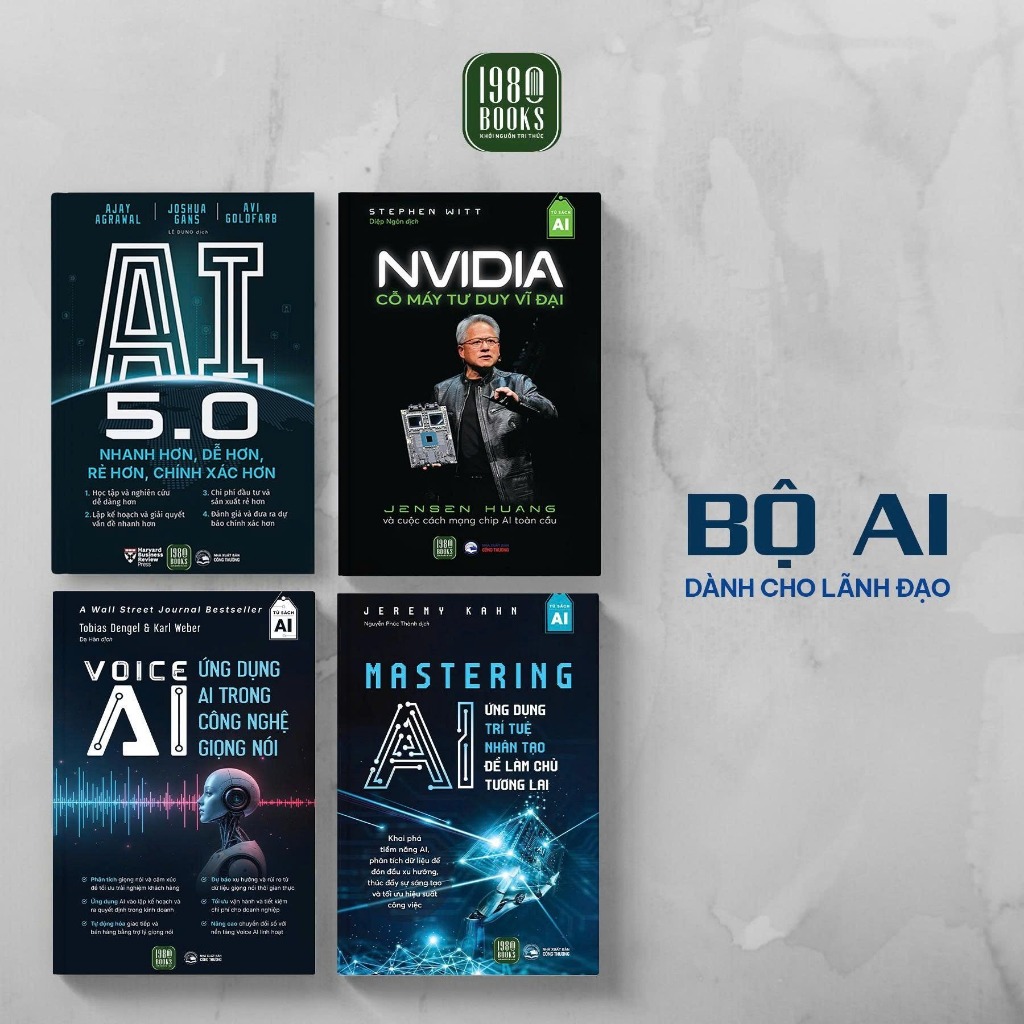 Book - Combo of 4 AI books for leadership: AI 5.0 + NVIDIA Great Thinking Machine + AI Voice + Mastering AI