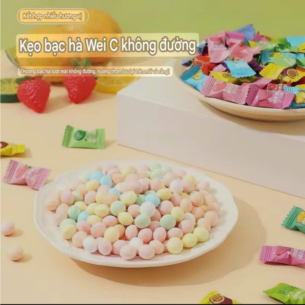 Sugar-Free Fruit Candy 100gr - Mix 12 Cool, Fragrant Flavors