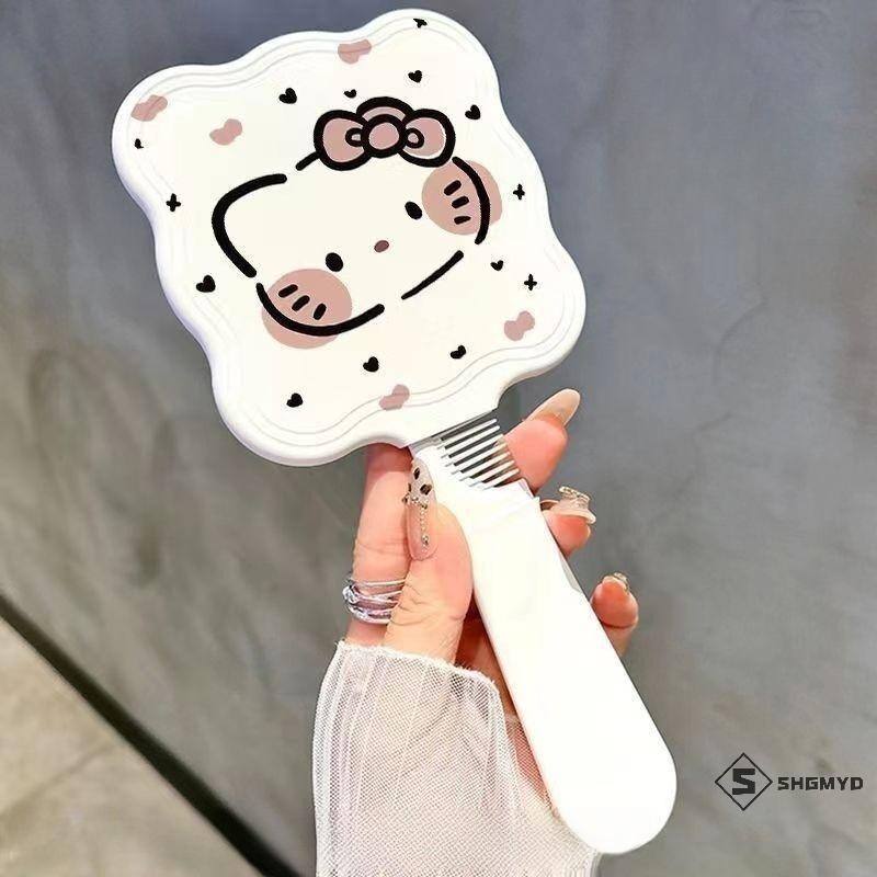 Hello Kitty Handheld Comb Mirror Cute Pink High Quality Genuine Saka