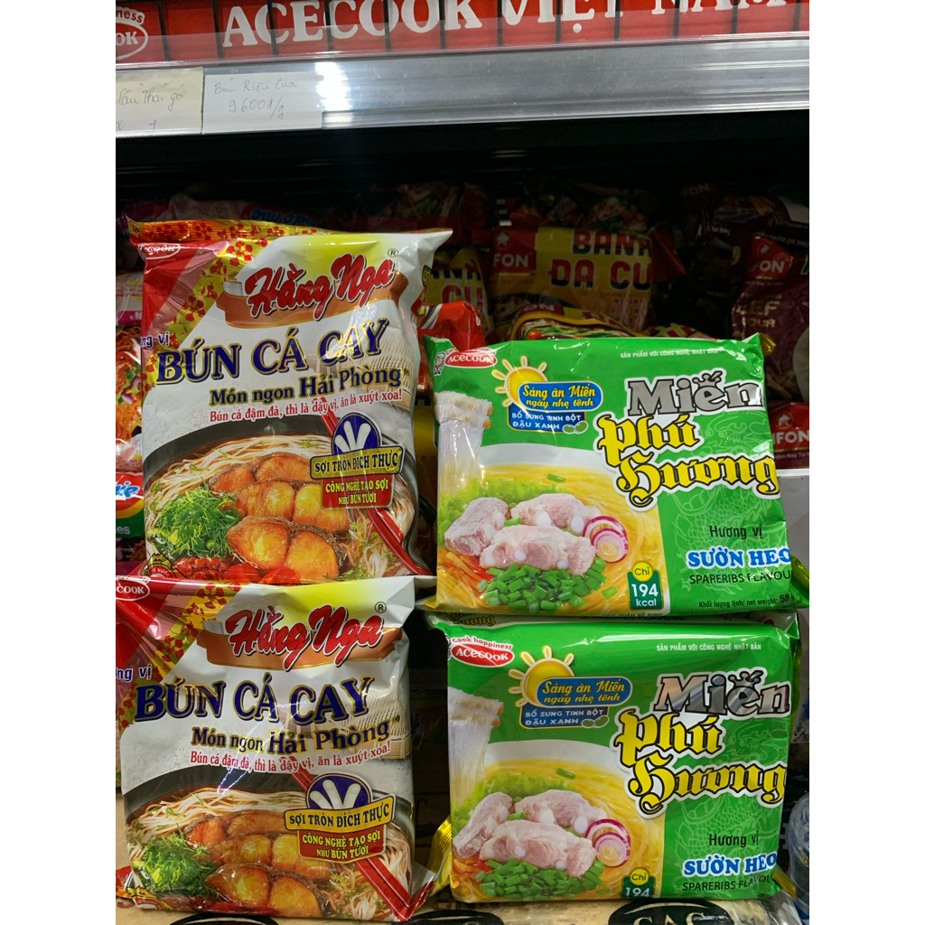 Combo of 10 packs of Phu Huong Vermicelli/ Spicy Fish Vermicelli/ Beef Pho/ Acecook Chicken Pho