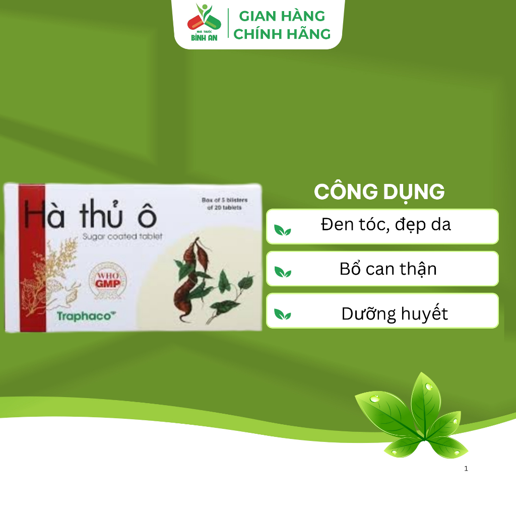 Traphaco Polygonum multiflora pills support black hair, nourish blood, nourish the live…