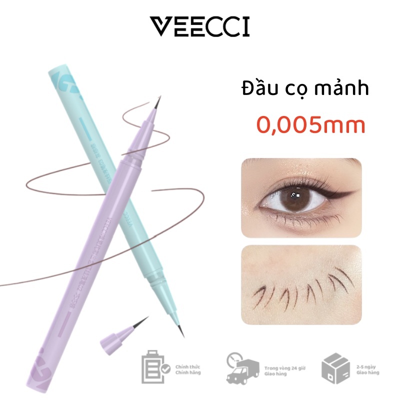 VEECCI Eyeliner and lower eyelash liner Liquid Waterproof No Smudge 0.01mm/0.005mm