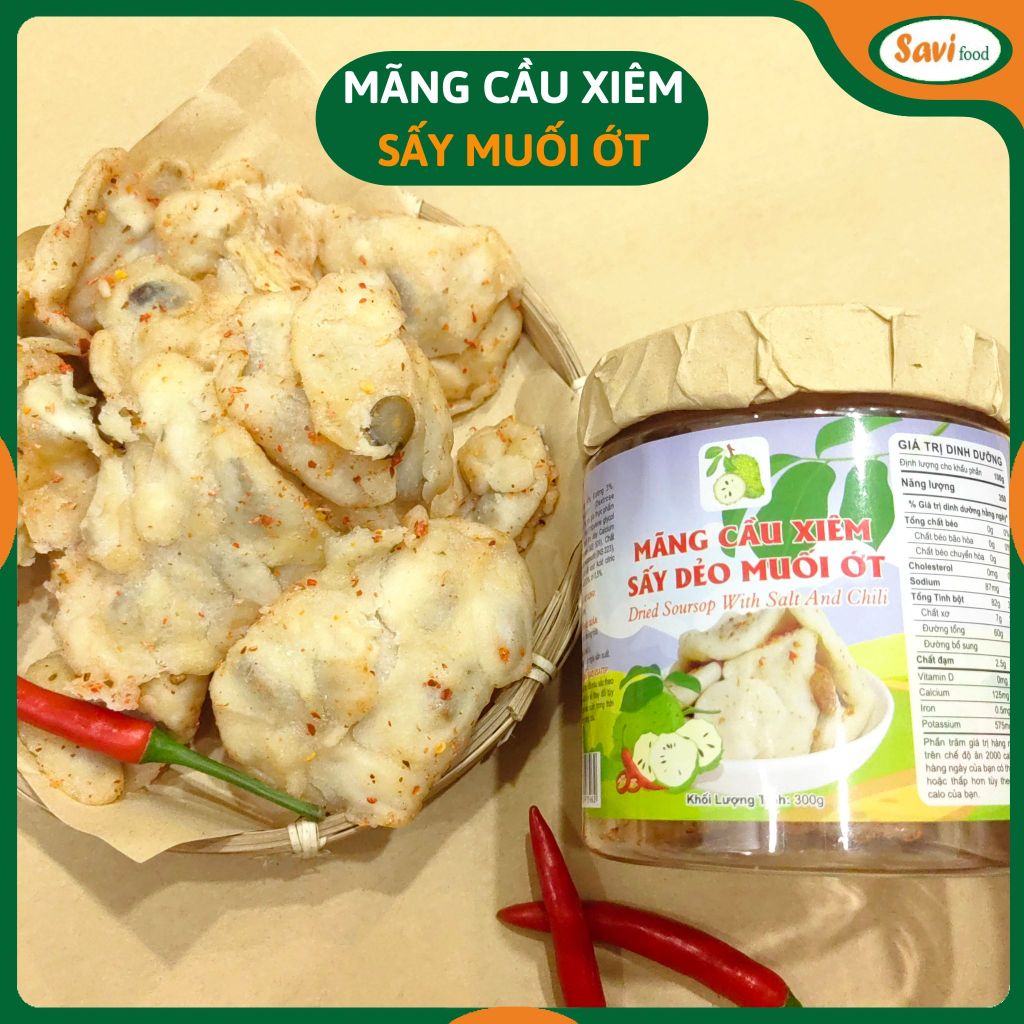 Dried soursop with salt and chili, 300gram box, irresistibly spicy and sour