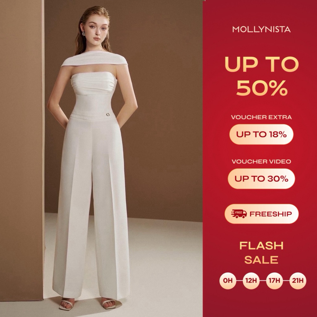MOLLYNISTA premium soft dad design Jumpsuit mixed with elegant and seductive high-end elastic