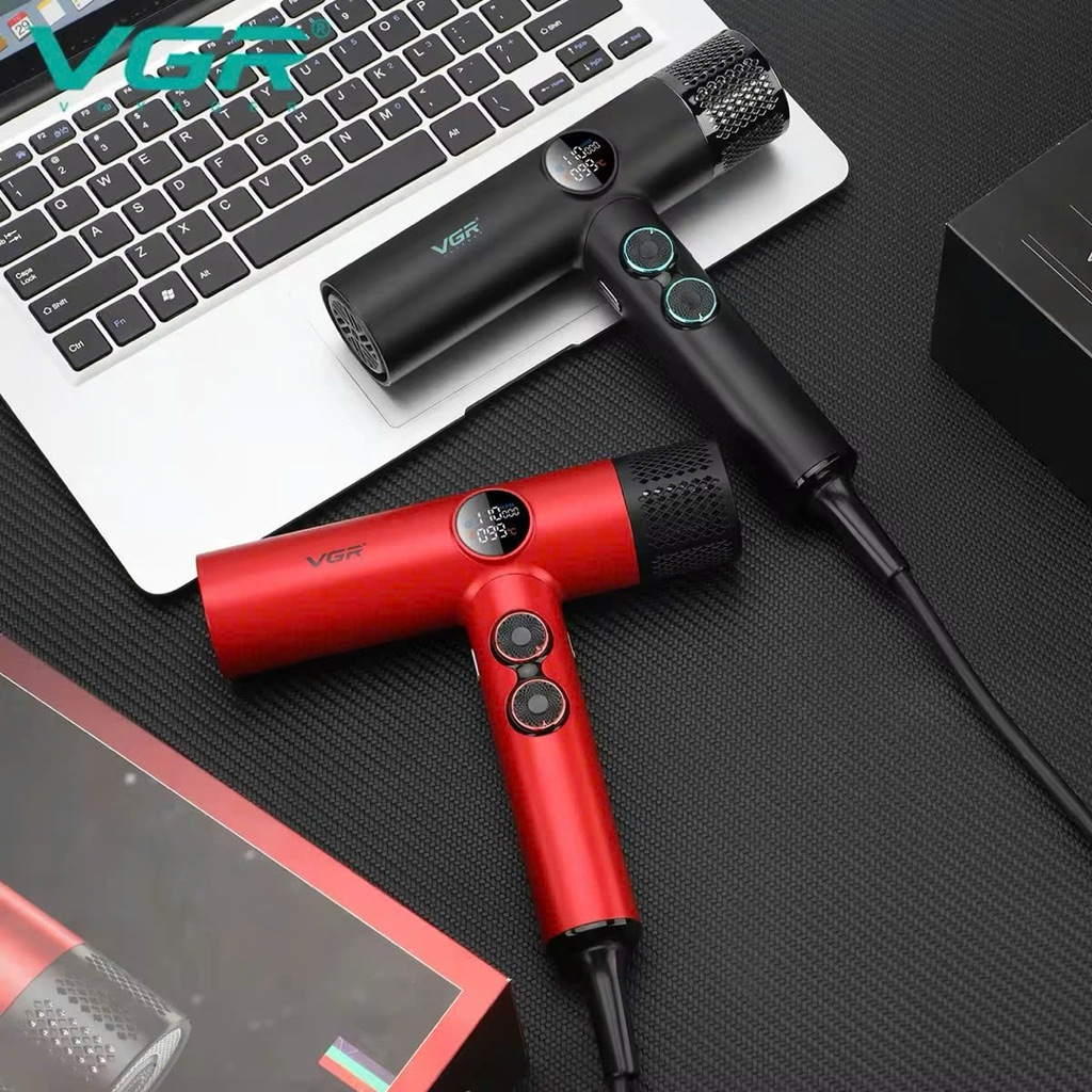 VGR 401 Hair Dryer Temperature Display, Genuine High Quality Negative Ion Drying VGR Hair Dryer Professional Hot and Cold Adjustment