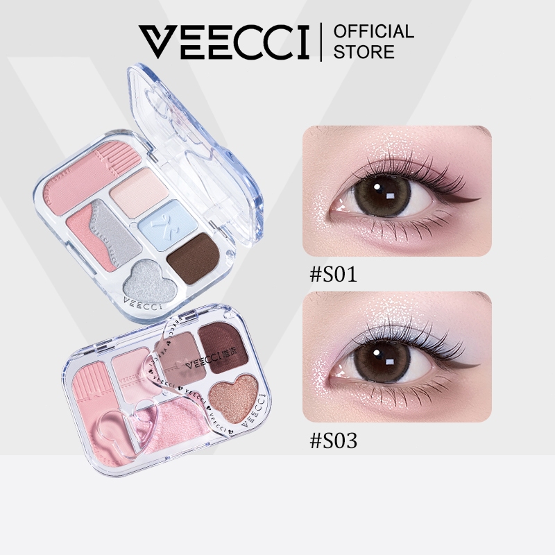 VEECCI Six-Color Matte Eyeshadow Palette Multi-Purpose Natural Makeup Daily Eyeshadow 8g