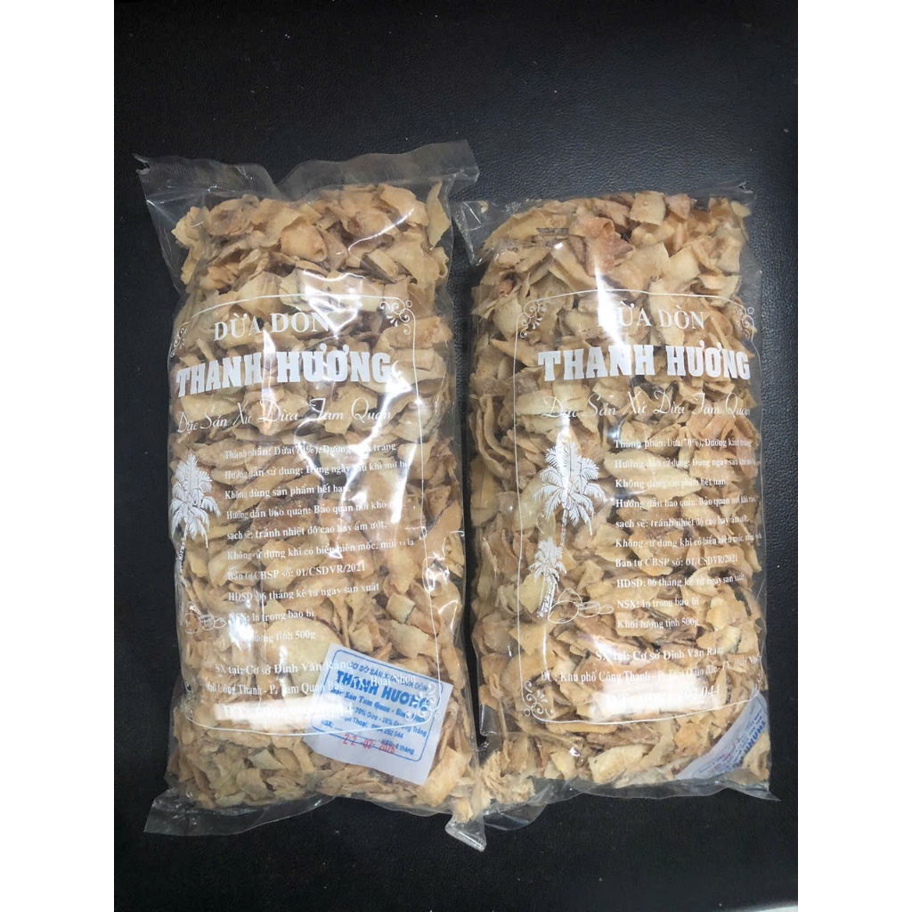 500 GRAM Crispy Dried Coconut, THANH HUONG Coconut - Binh Dinh Specialty
