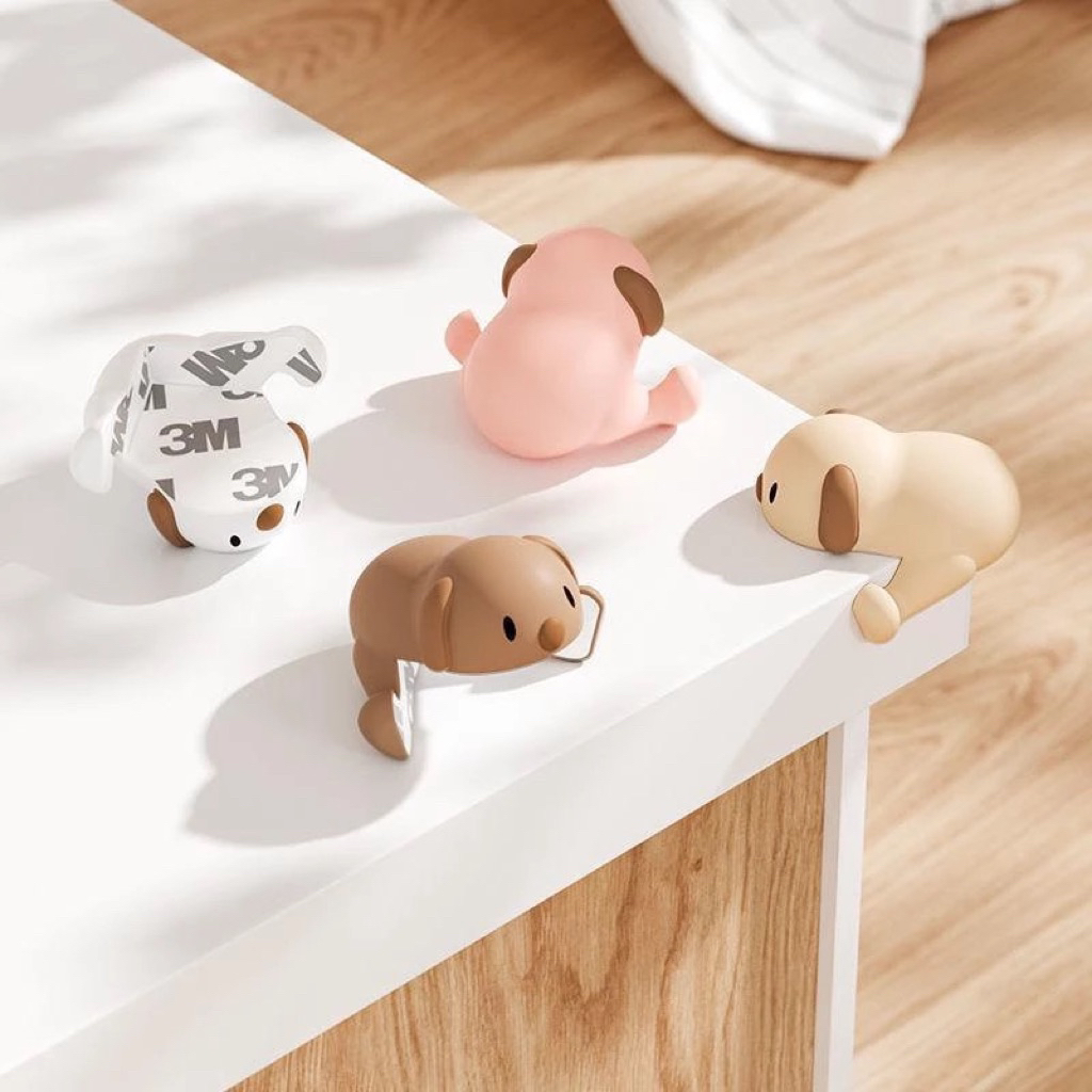 Set of 4 table and cabinet corner stops in the shape of OWL, high-quality silicone, safe and cute for babies