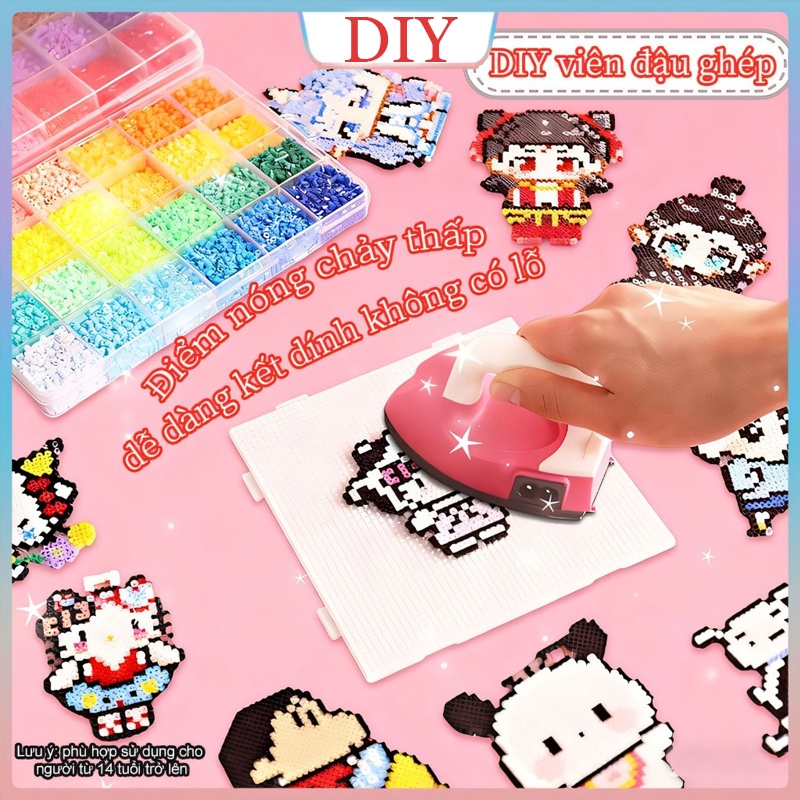 【Curry Beads/Full Combo】DIY toys New model 2.6mm synthetic beads mini beads Beading set Iron 拼豆 拼豆套装 玩具