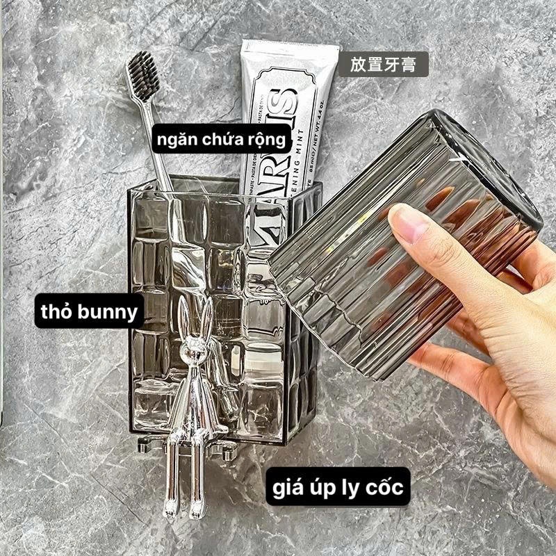 Toothbrush shelf with wall-mounted cup