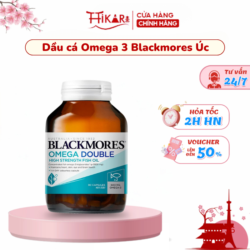 Blackmores Omega Double High Strength Fish Oil Australia 90 Capsules Supports Heart Health Brain Vision