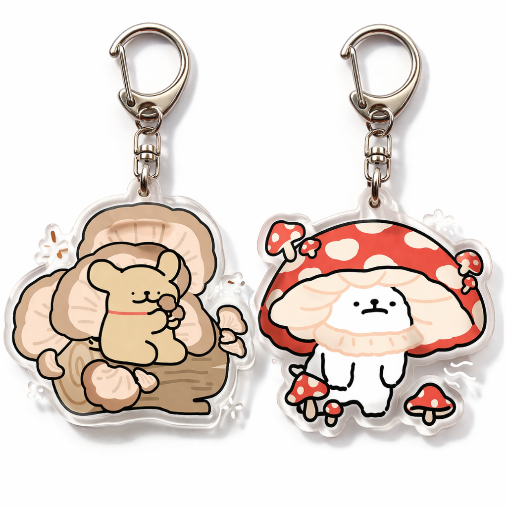 Keychain Doublebag of Red Mushroom Syrup & Termite Mushroom Pudding