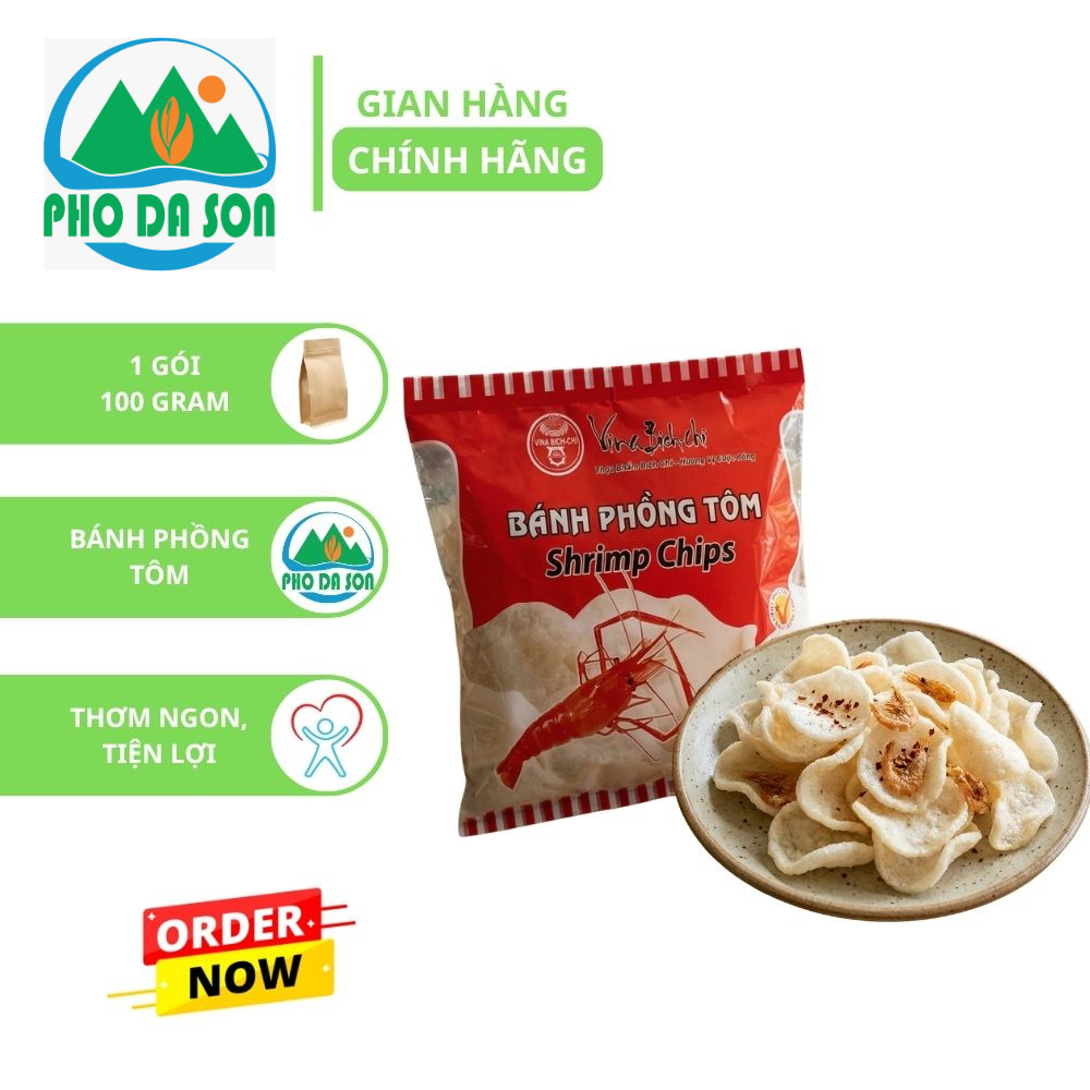 Shrimp Puff Cake 100g Bich Chi Package - Crispy, Rich in Flavor