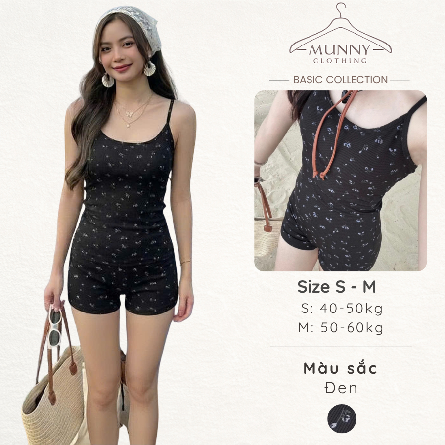 (WITH PADDING) MUNNY CLOTHING two-piece floral bodysuit, backless elastic jumpsuit for beach wear 237 jumpsuit woman korean style