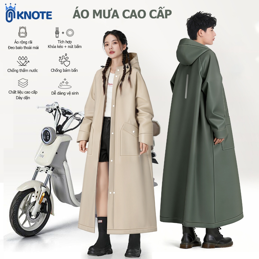 KNOTE raincoat is super durable, thick, spacious and waterproof, covers both men and women with fashionable design
