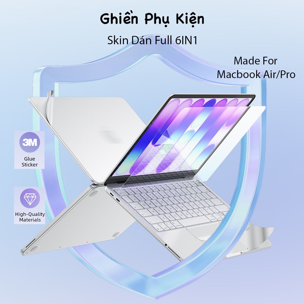 Innostyle USA 3M Full Skin Sticker 6IN1 For Macbook M5/M4/M3/M2/M1 2018-2026