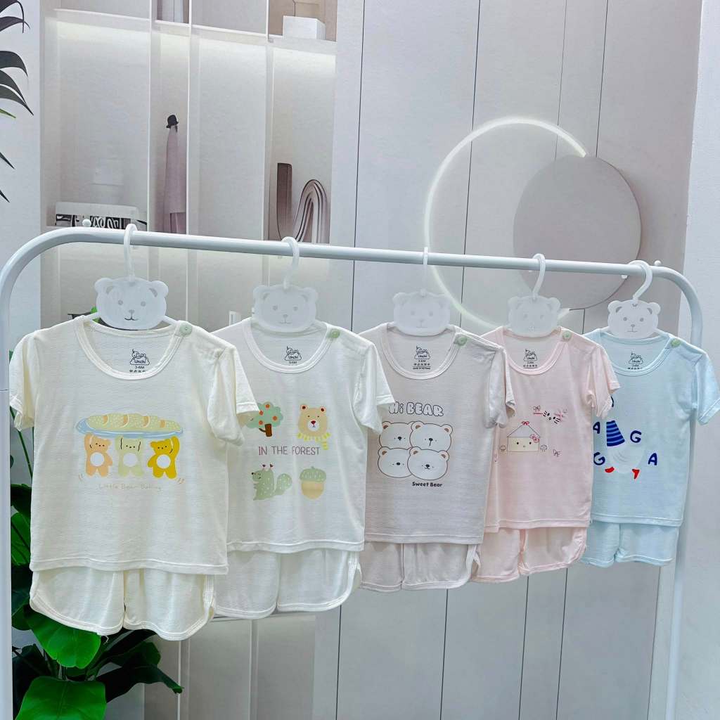 Unchi Bamboo Organic shoulder strap set, soft and cool for summer wear for babies newborn baby clothing set