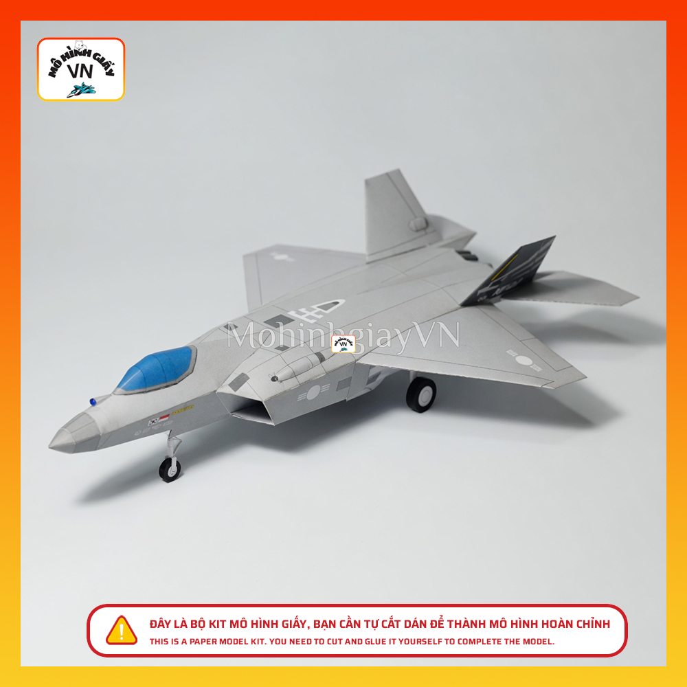 KAI KF-21 Boraamae Fighter Plane Paper Model Assembly Kit (Korea) 1:72 Scale - MohinhgiayVN