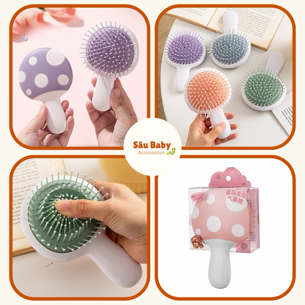Adorable mushroom-shaped massage air cushion hair comb • Baby Worm