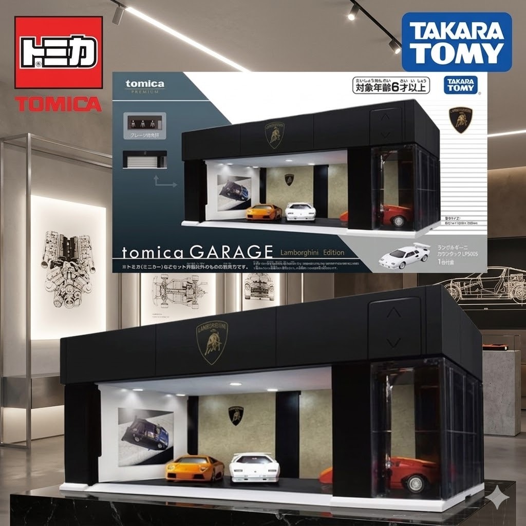 Tomica Garage Lamborghini Edition Model Genuine 1:64 Display Garage Model