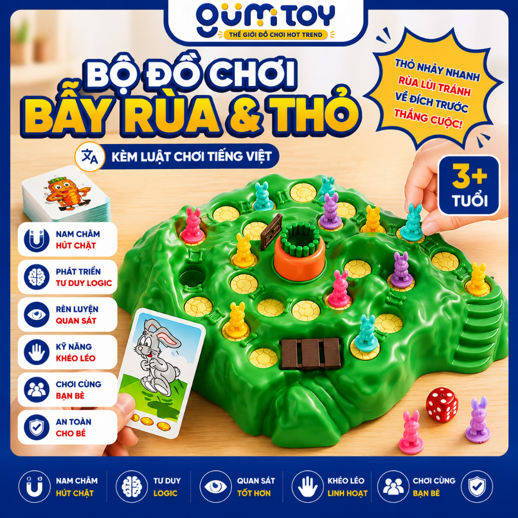 RABBIT AND TURTLE TRAP Toy Set - Turtle Rabbit Race Track - Smart Toys for Children to Increase Interaction