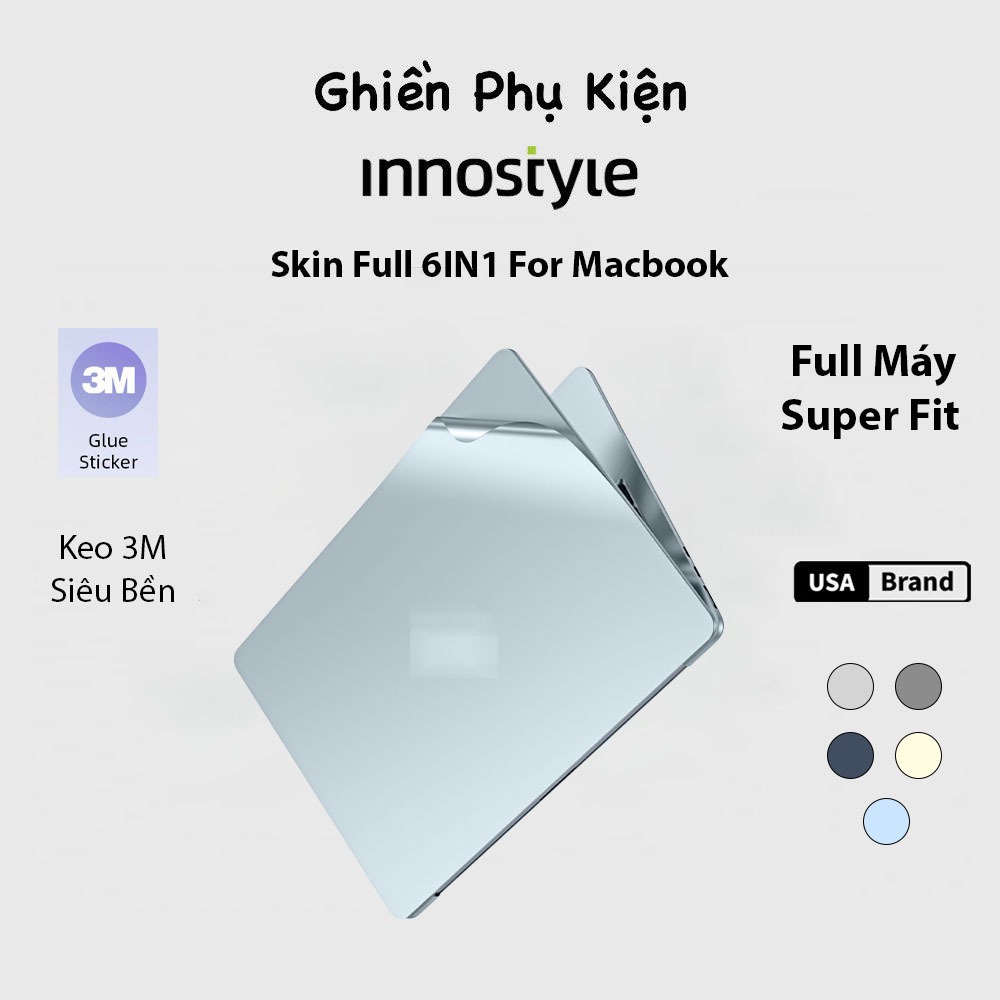 Innostyle USA 3M Full Skin Sticker 6IN1 Macbook Air/Pro M5/M4/M3/M2/M1 2018-2026