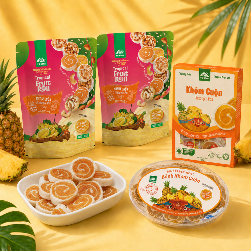 Rolled Pineapple - Made from Western Fruits, Low in Sugar, Crispy and Sticky - Original…
