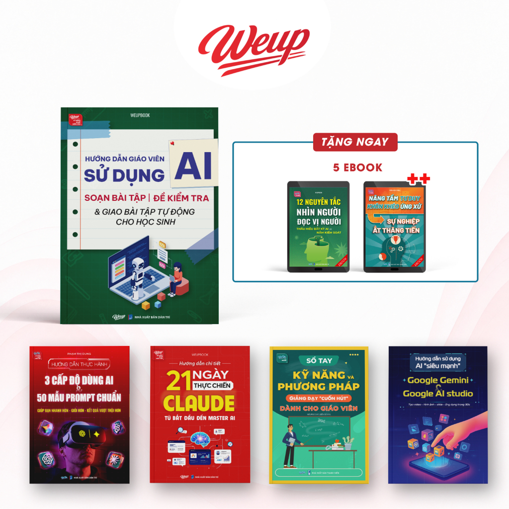 Book Combo (Free 5EB): Guide to teachers using AI + 3 levels of AI + 21 days of master Claude + Teaching skills + Google AI