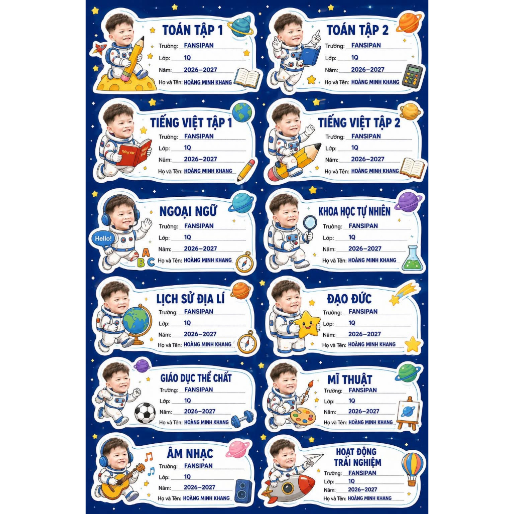 Custom notebook labels for students chatgpt cute combo
