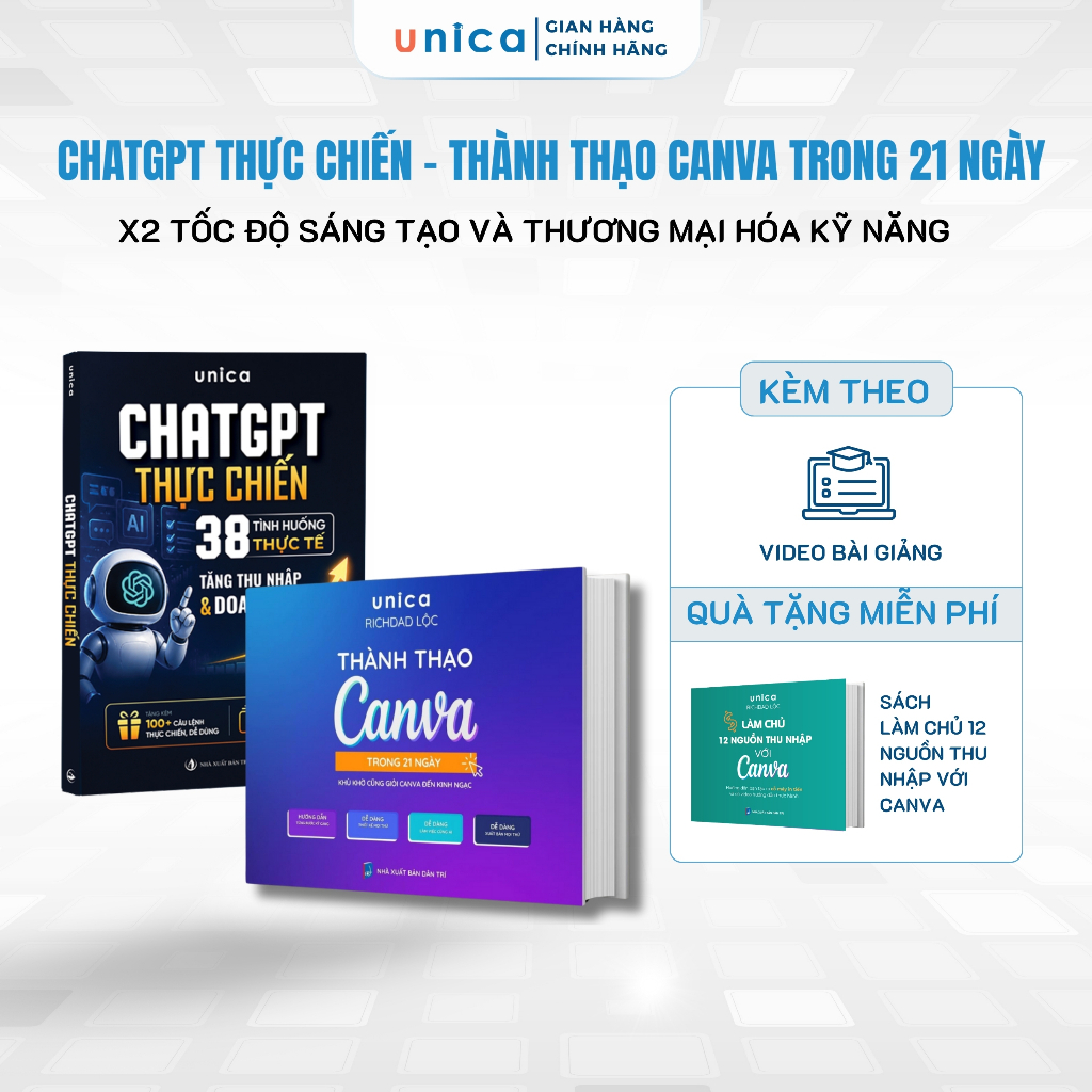 Combo of 2 real battle ChatGPT books - Canva helps X2 at creative speed and trade to chemical skills
