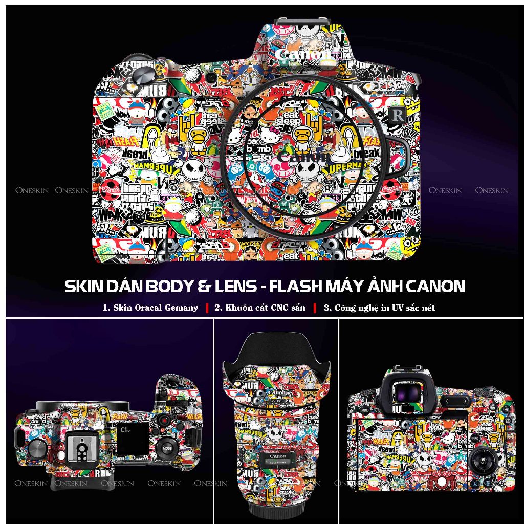Skin stickers for Canon R,Rp,R3,R4,R5,R6,5D,5D2,5D3,5D4,6D2,650D,850D,7D2,M5,M5,M5D2,M5D2,80D10D70D10D | Premium UV Printing