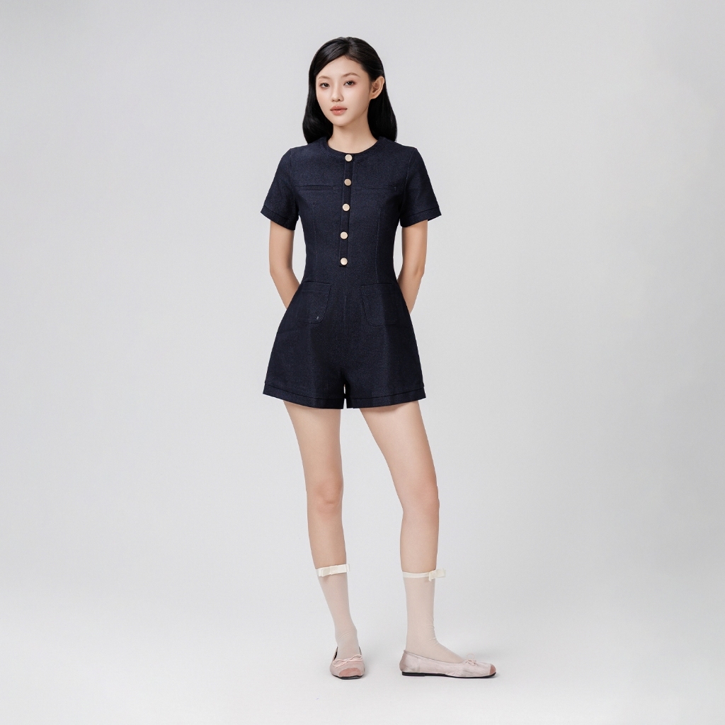 THE C.I.U women's short-sleeved jumpsuit, button-down jumpsuit for elegant figure - Martha Jumpsuit