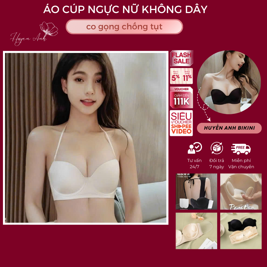 Women's bra_Women's strapless backless silicone bra with anti-slip underwire to create sexy cleavage 966_HuyenAnh