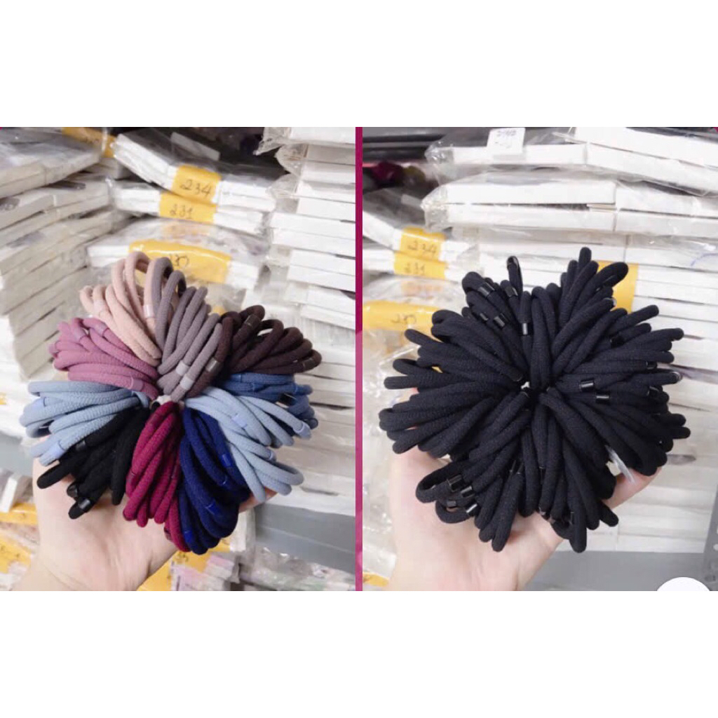 Wholesale 100 pieces of cotton hair ties, plain Thai elastics with good elasticity