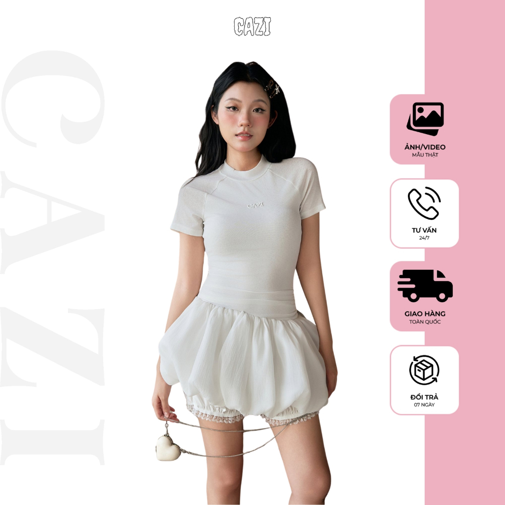 [Jum] Cazi Bubble Set - Fake jumpsuit with tight waist and flared legs
