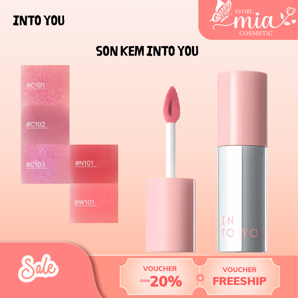 INTO YOU Air 2.0 glitter mud lipstick, silver body, smooth, long lasting - Mia Cosmetic