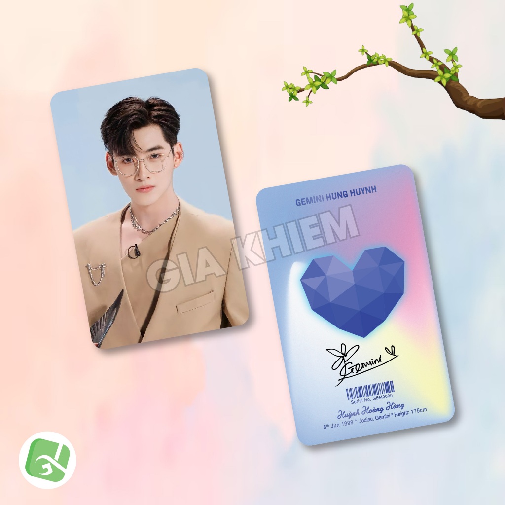 Photocard Gemini Hung Huynh (P2) say Hi Brother - Size 5.5x9cm