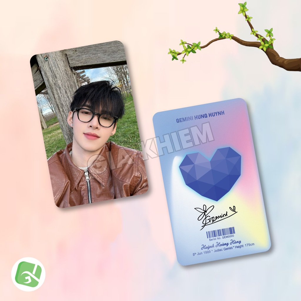 Photocard Gemini Hung Huynh (P3) Saying Hi Brother - Size 5.5x9cm