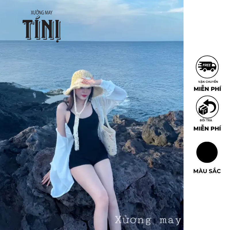 Xuongmaytini - Short thigh Jumpsuit (white shirt not included) Rip silk fabric Dress_J2