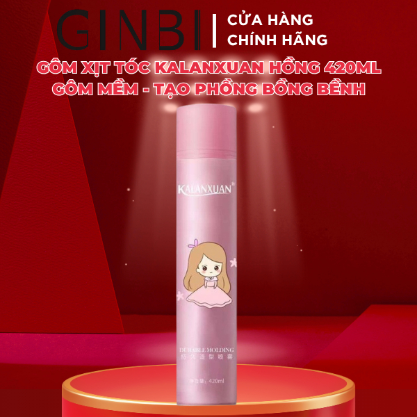KALANXUAN PINK HAIR SPRAY 420ML - SOFT GUM - CREATES BOLD HAIR STYLE, KEEPS CURLY AND CURLING HAIR